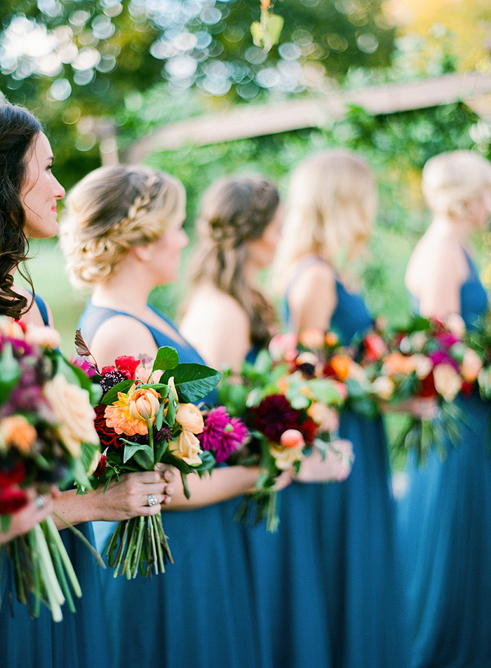 Colorful fall bridesmaids by Destination Wedding Photographer, Laura Ivanova
