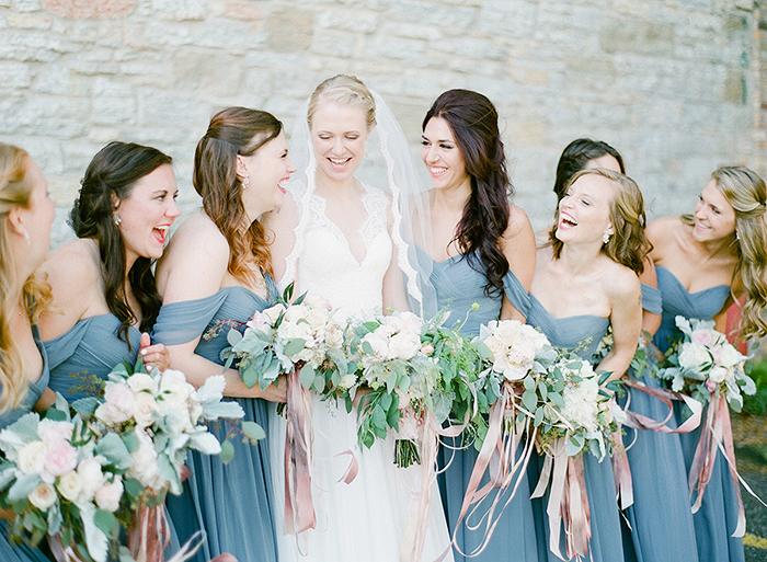 Blue Bridesmaids by Laura Ivanova Photography