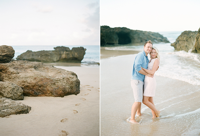 Makua Beach couples session by Oahu Film Photographer, Laura Ivanova