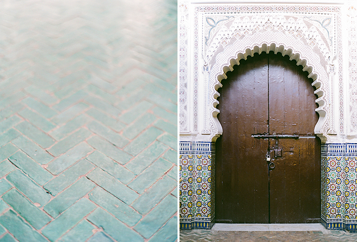 Arched wooden doorway in Marrakech, Morocco, by photographer, Laura Ivanova