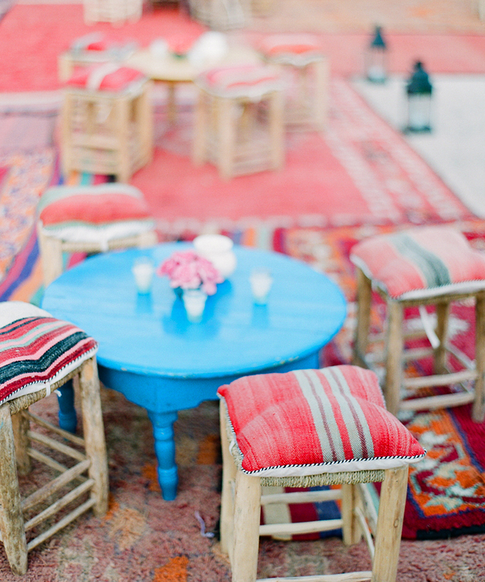 Wedding reception set up in Marrakech, Morocco by destination photographer, Laura Ivanova