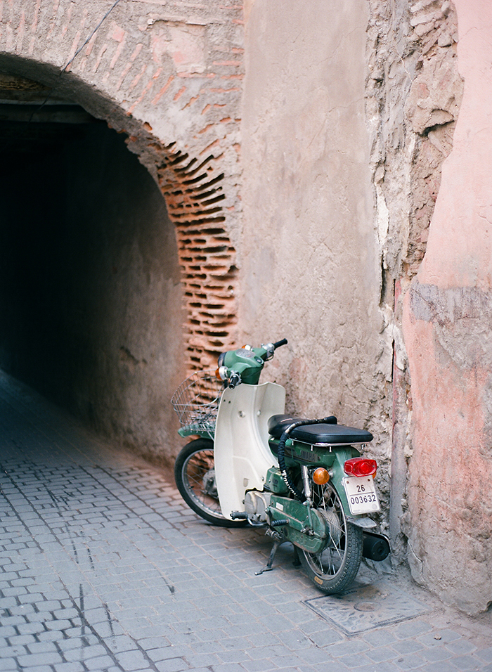 Moped in the medina of Marrakech, Morocco by Laura Ivanova Photography
