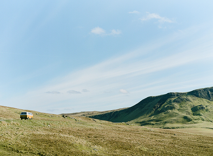 Yellow van in Scotland by Laura Ivanova Photography