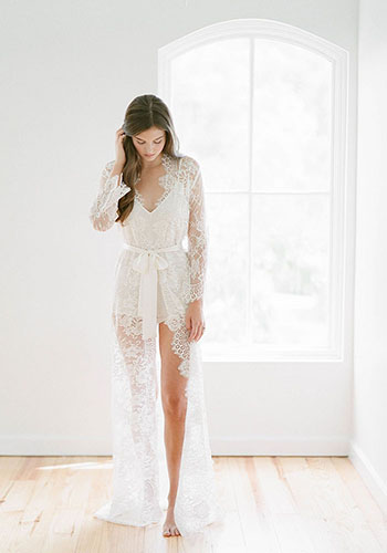 Girl With a Serious Dream Robe - getting ready bridal looks