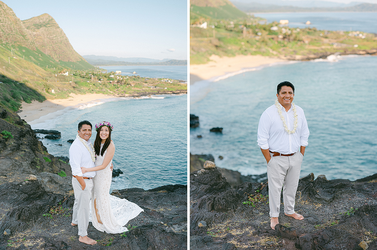 Oahu sunrise elopement by Hawaii film photographer, Laura Ivanova