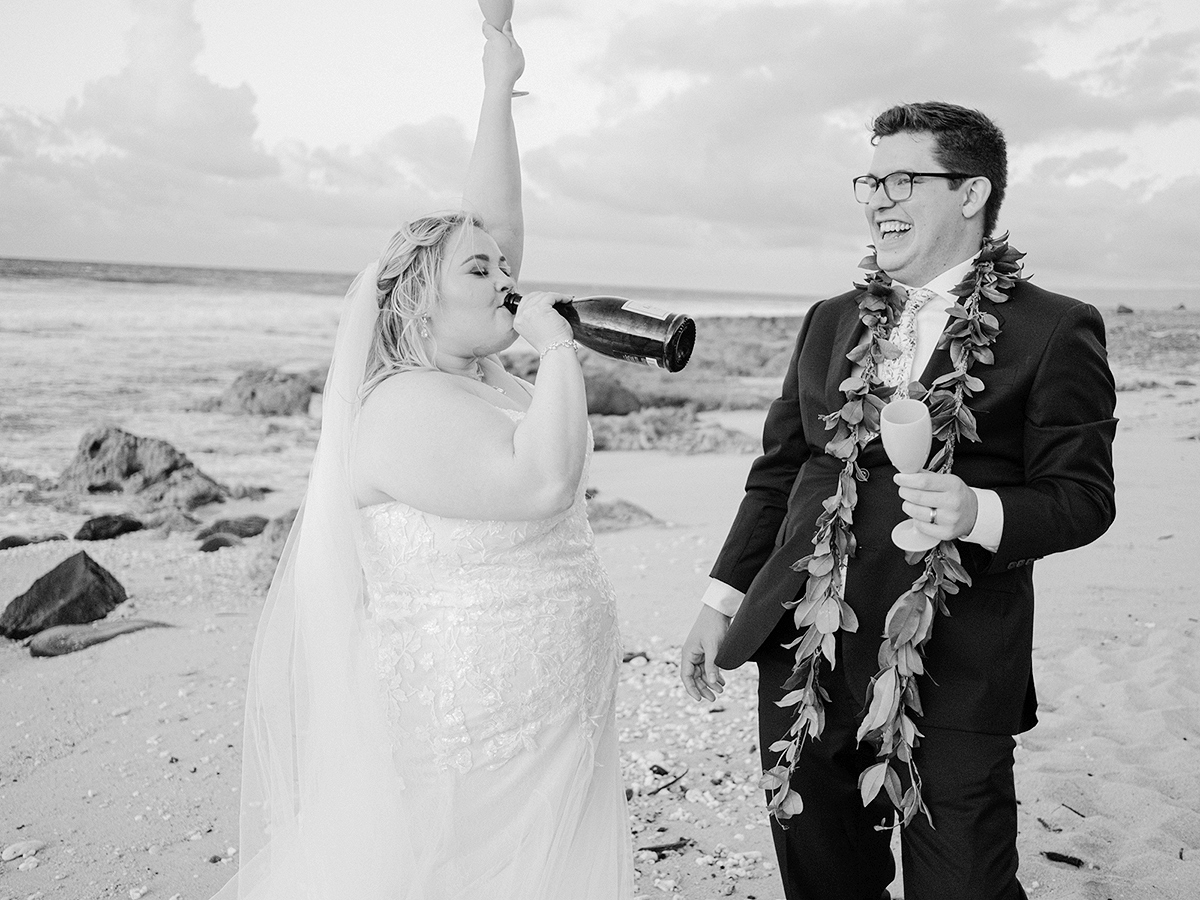 Haleiwa wedding photography by film photographer, Laura Ivanova