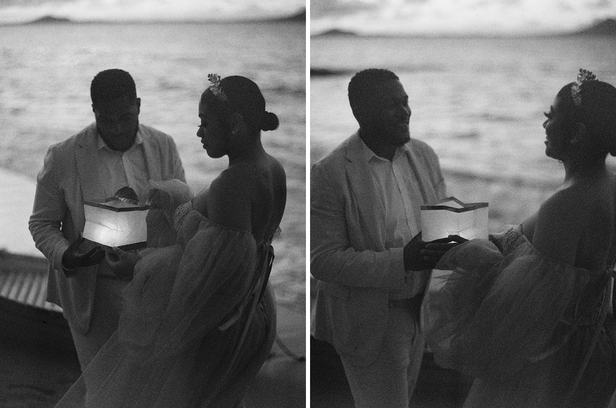 Oahu wedding on black and white film by Hawaii photographer, Laura Ivanova