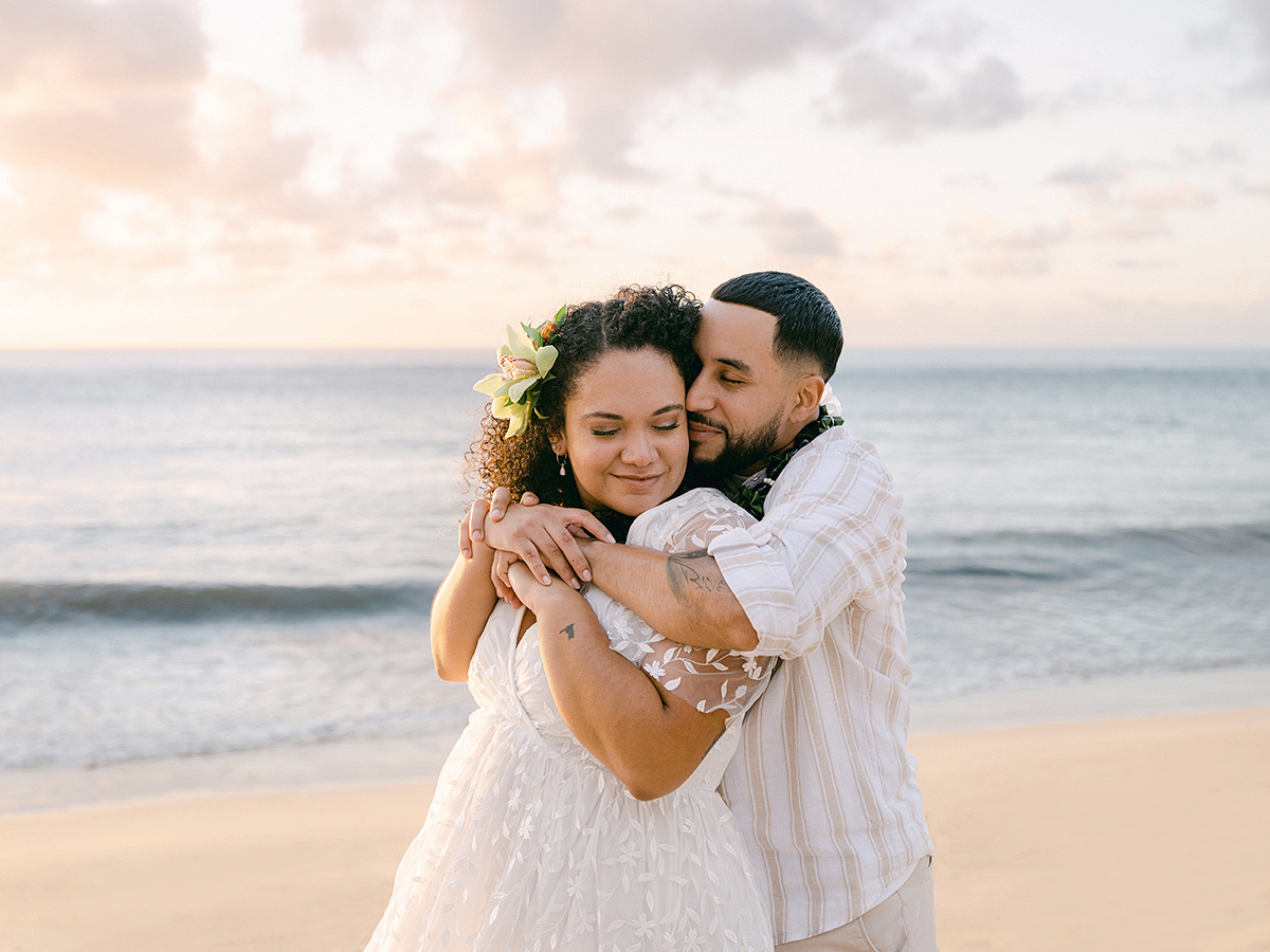 Makua Beach elopement on film by Laura Ivanova Photography