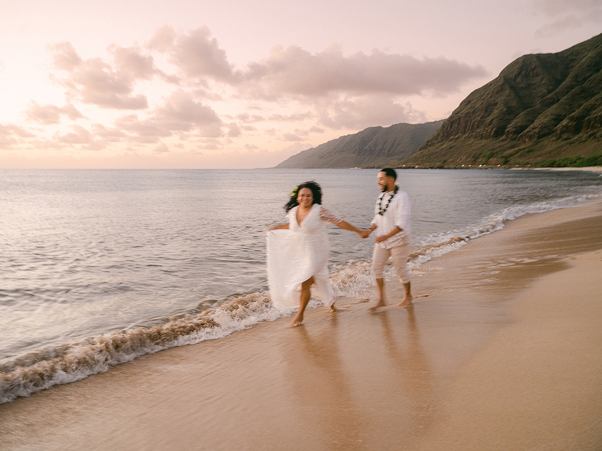 Makua beach wedding on film by Laura Ivanova Photography