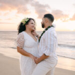 Oahu Sunset Elopement photography with Linette & Steve
