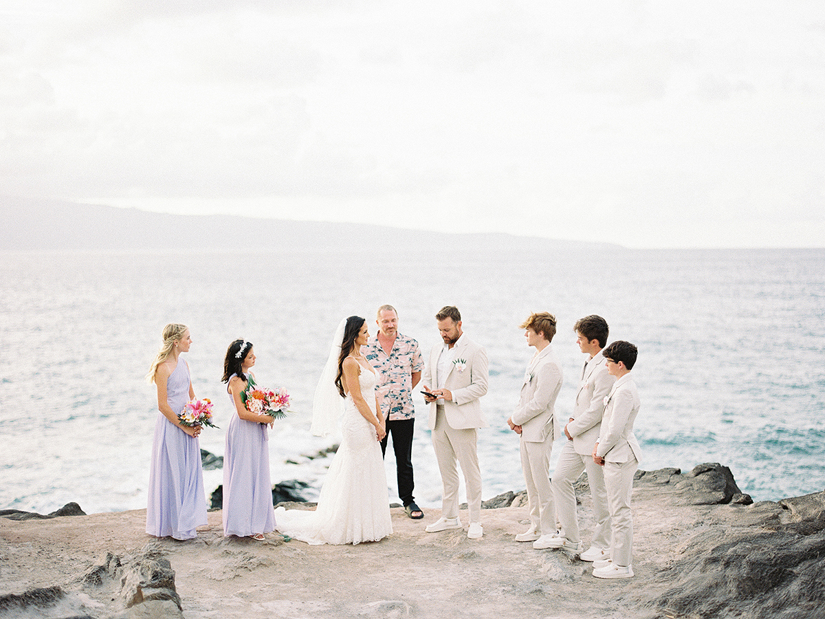 Maui sunset elopement by Hawaii film photographer, Laura Ivanova