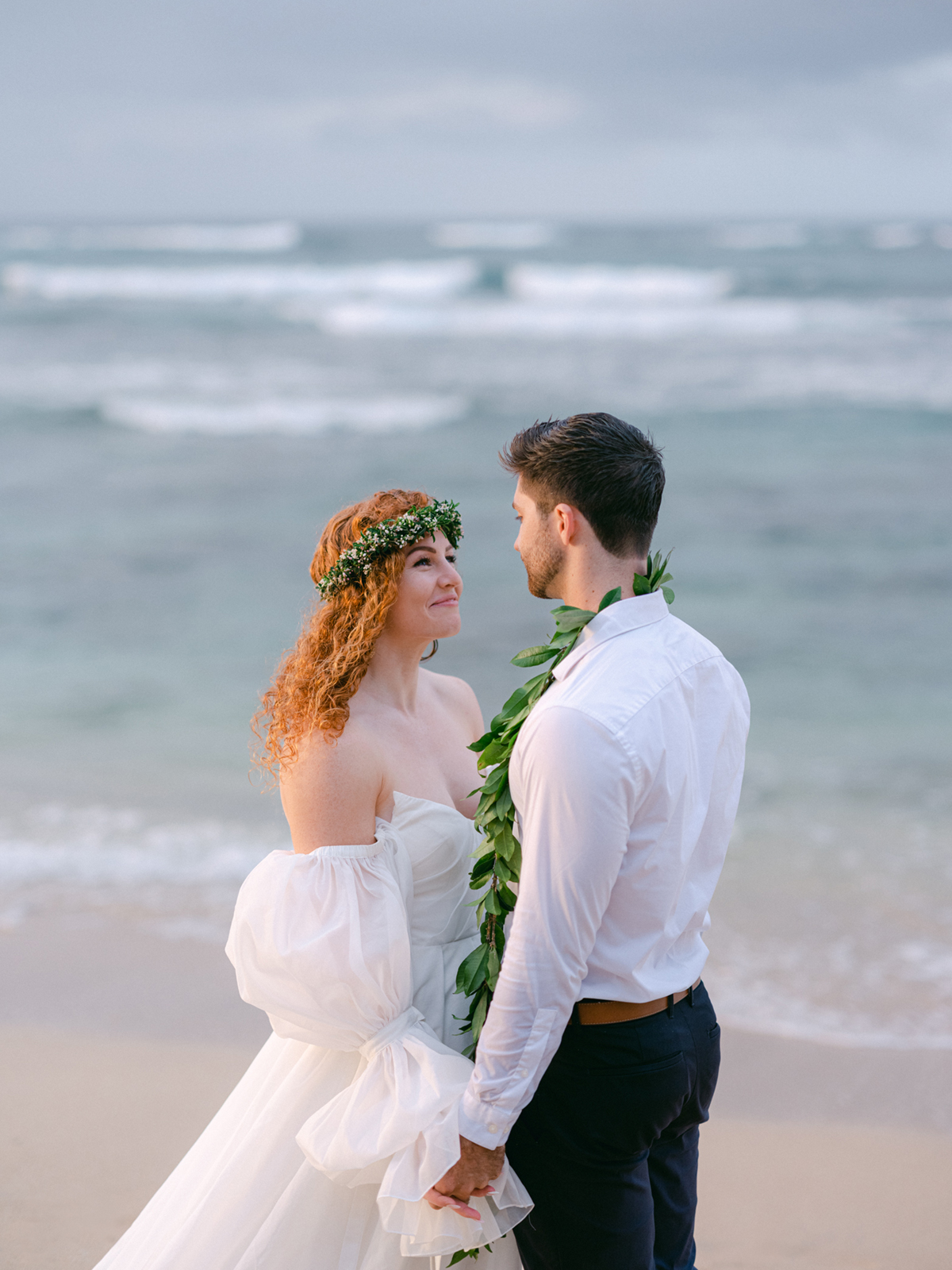 Oahu sunset beach wedding on film by Laura Ivanova Photography