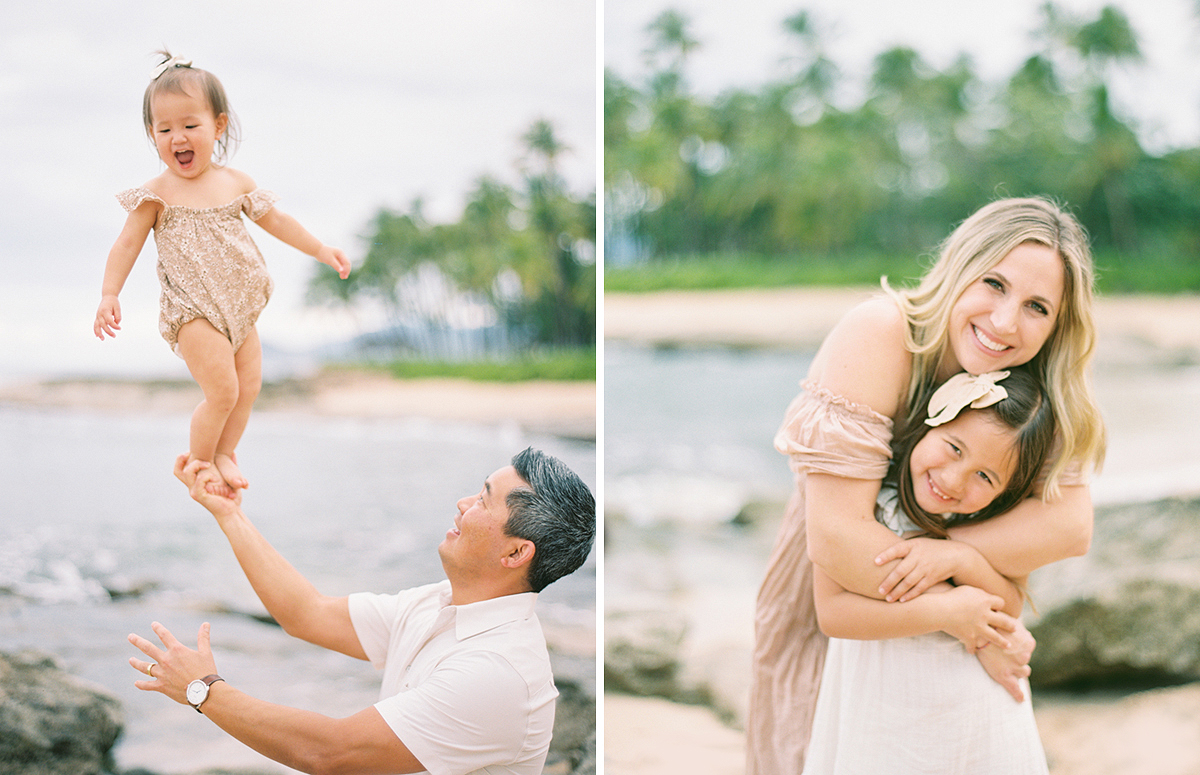 Aulani family photographer, Laura Ivanova captures this family of five, on film, on Oahu, Hawaii