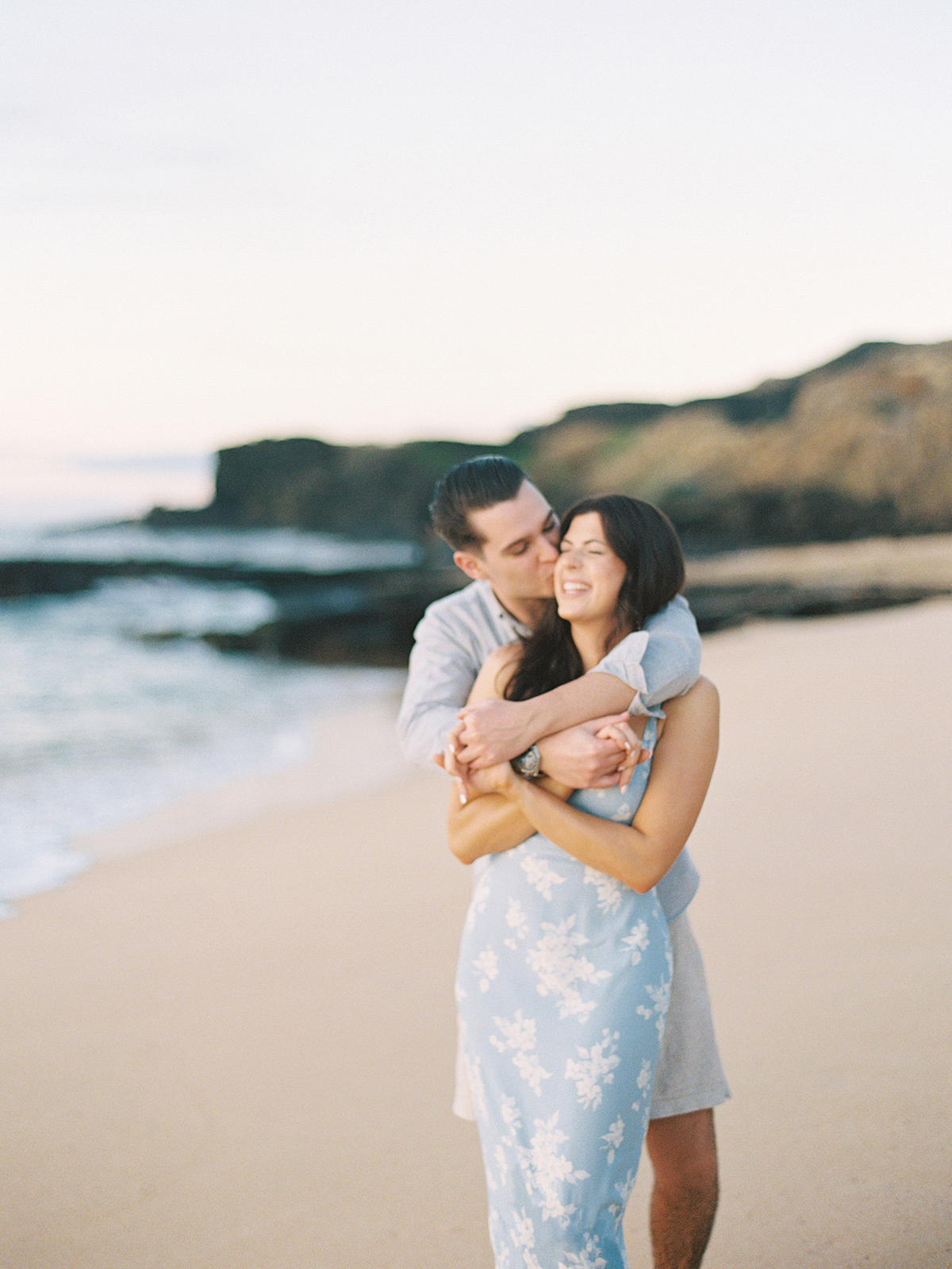 sunrise engagement session on Oahu on film by Laura Ivanova Photography