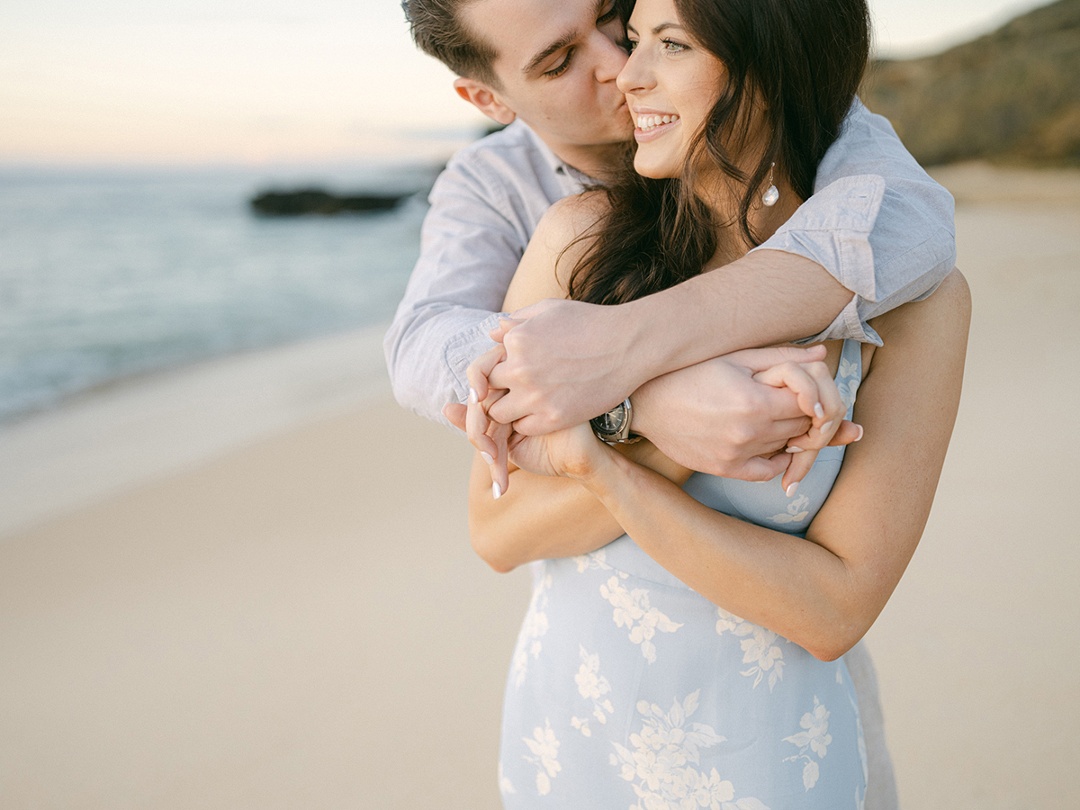 sunrise engagement session on Oahu on film by Laura Ivanova Photography