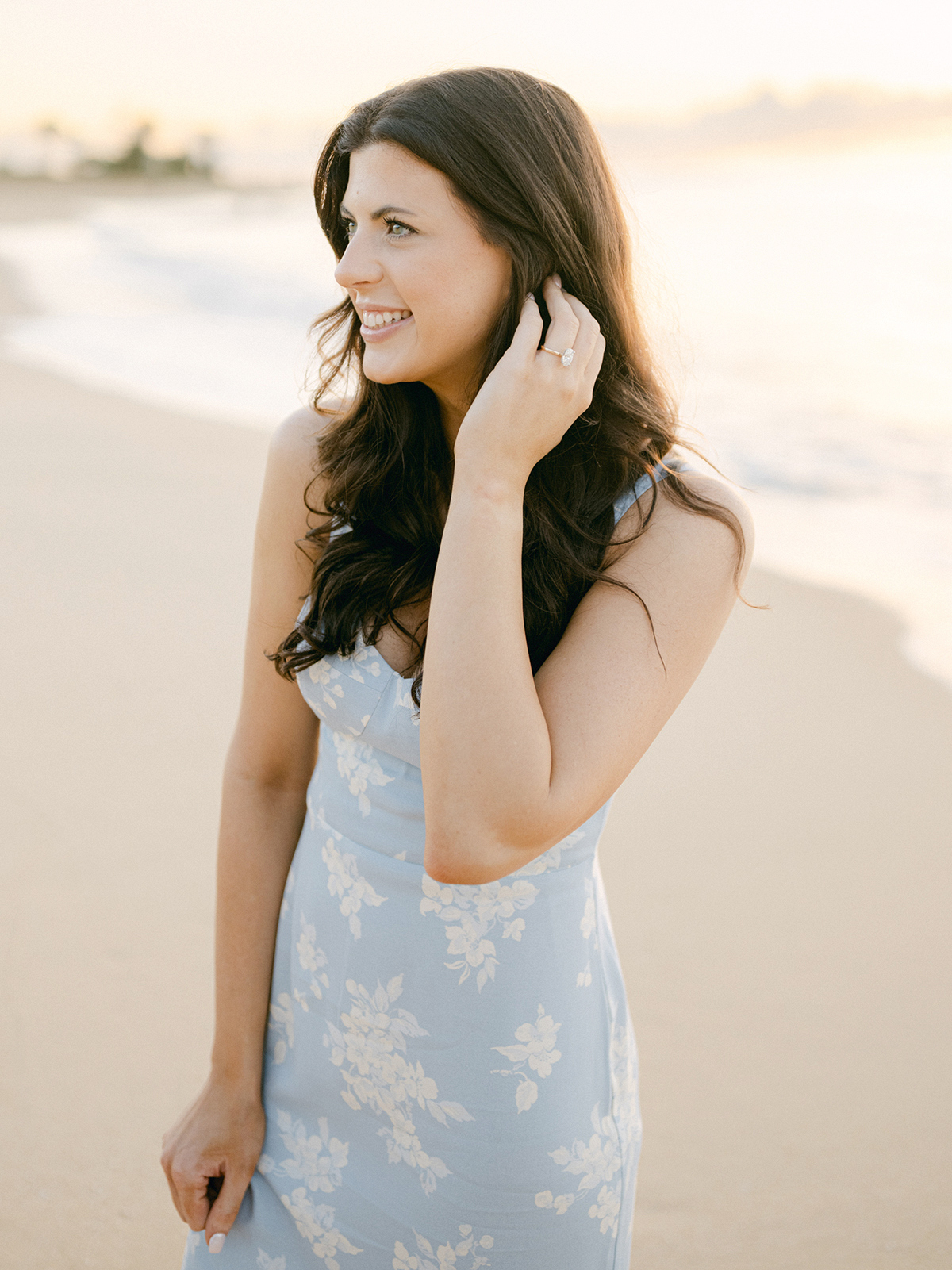 sunrise engagement session on Oahu on film by Laura Ivanova Photography