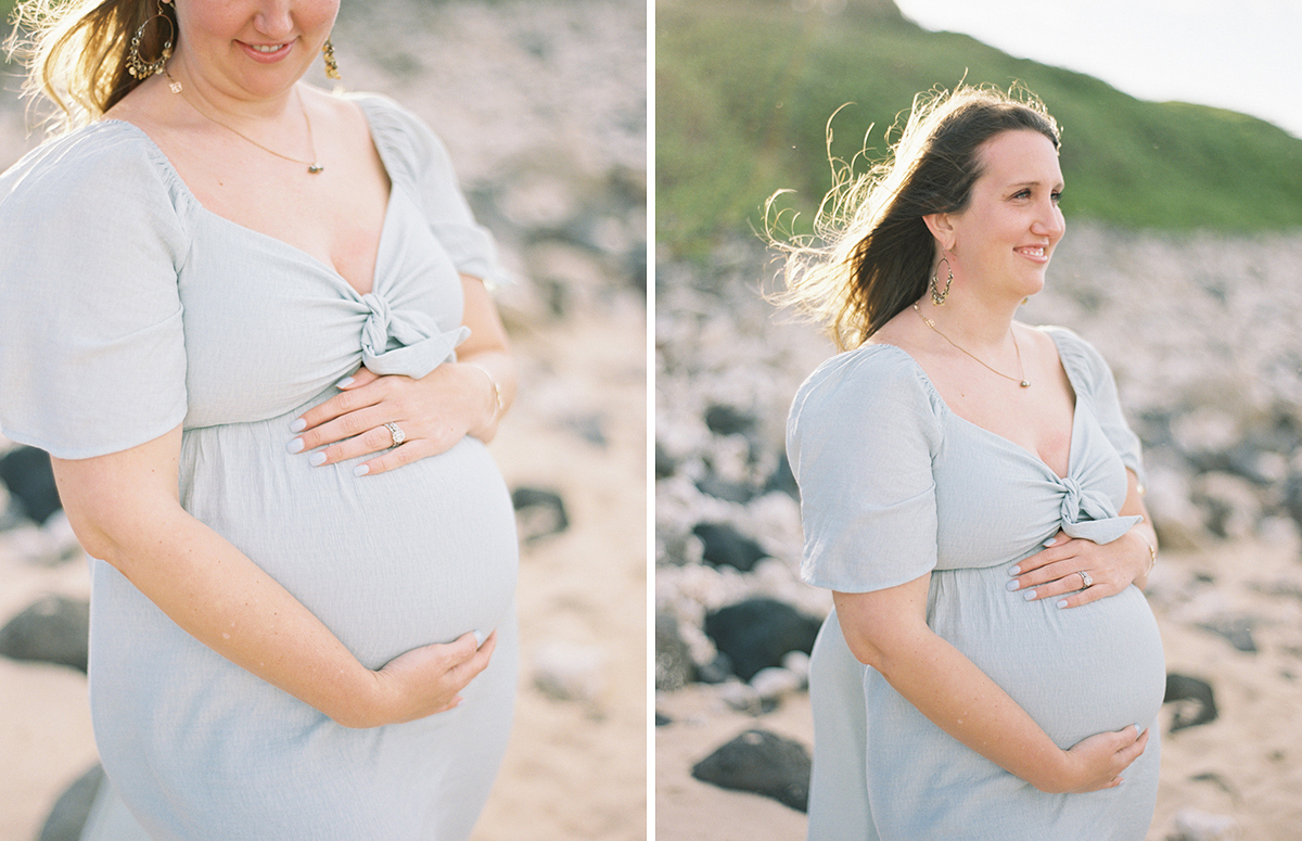 Oahu maternity photography session on film by photographer, Laura Ivanova