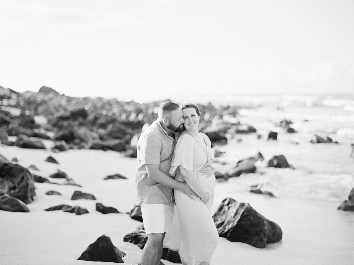 Oahu maternity photography session on film by photographer, Laura Ivanova