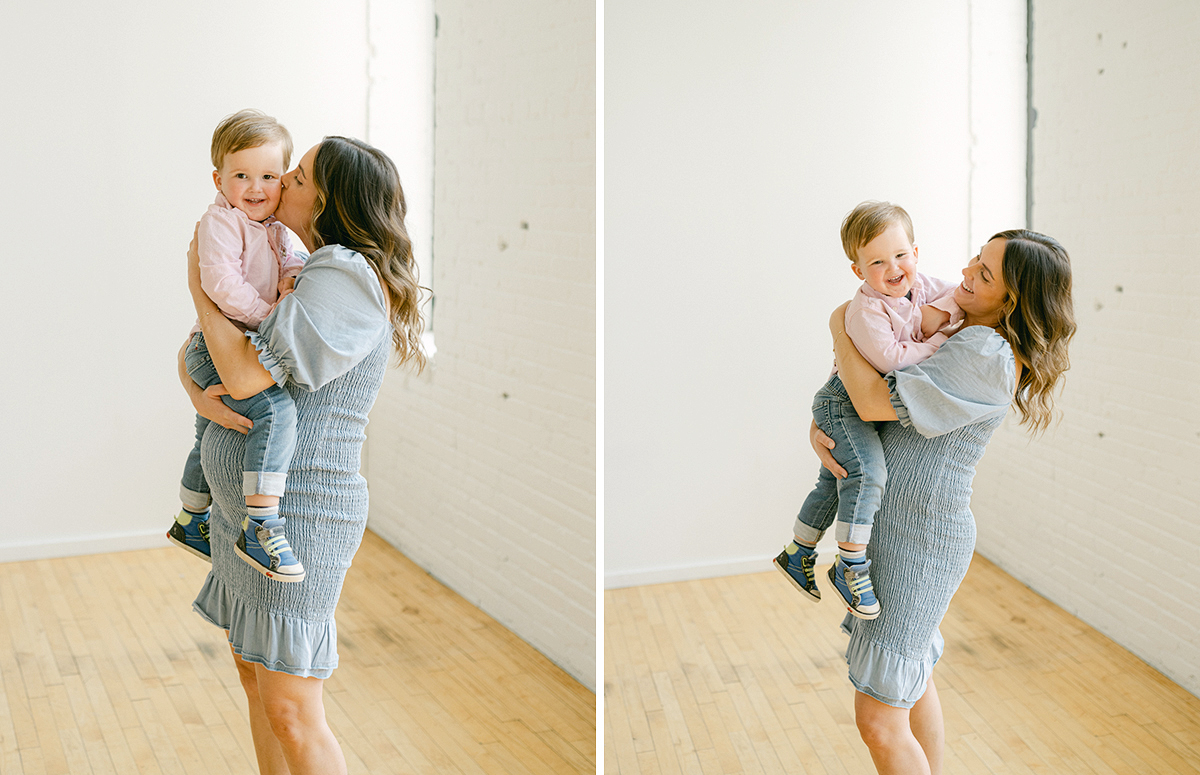 Minneapolis family photographer, Laura Ivanova, captured this family + maternity session at her natural light studio in Northeast Minneapolis