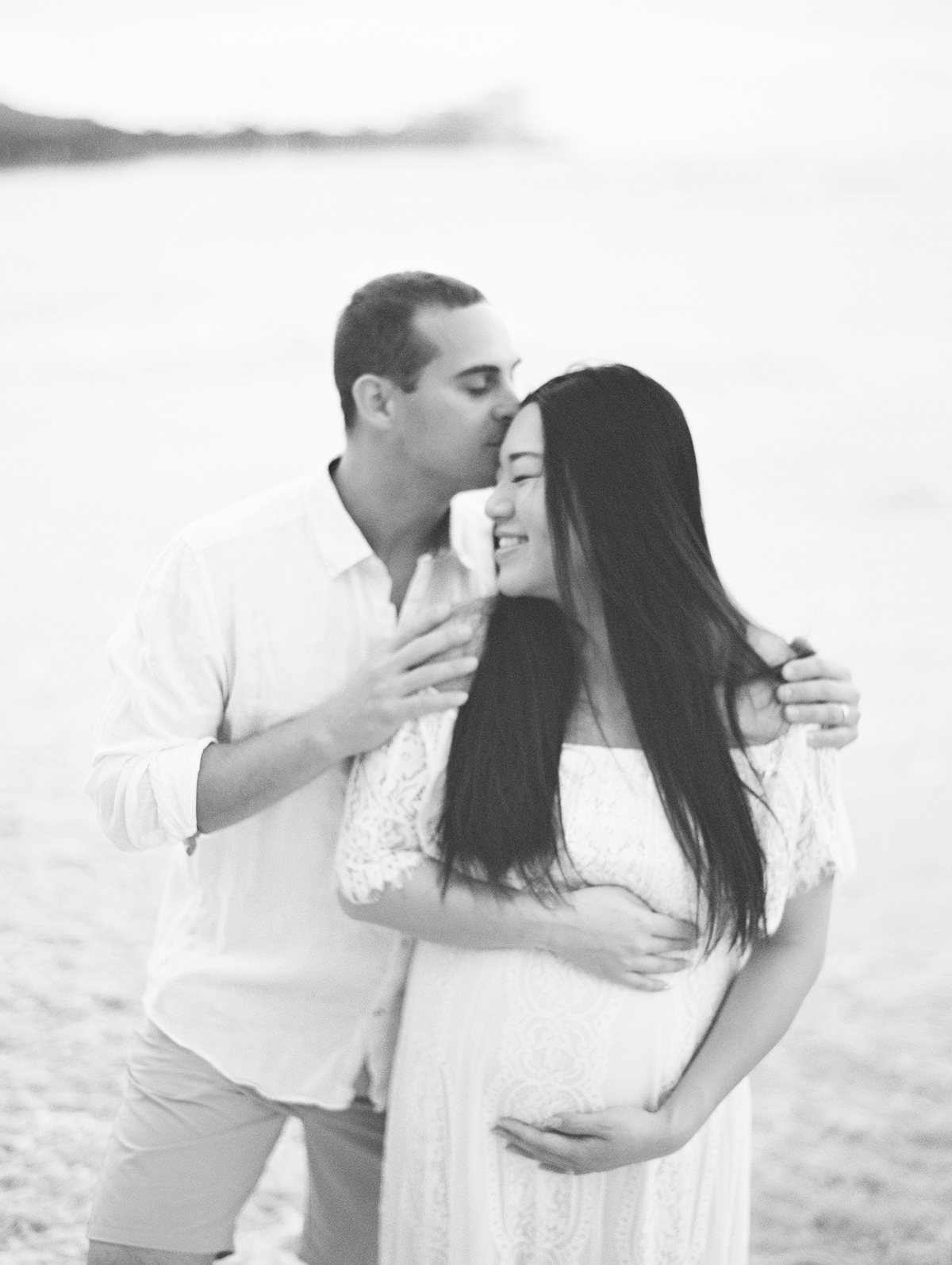 Waikiki maternity session on film by Hawaii photographer, Laura Ivanova