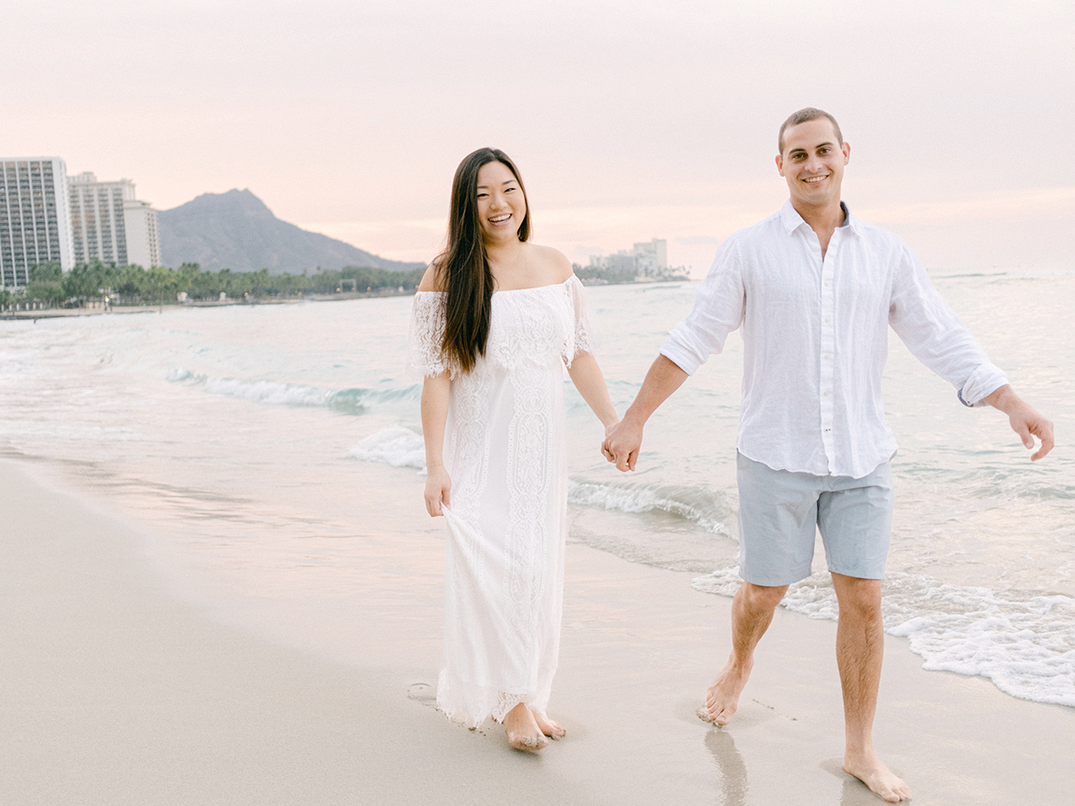 Waikiki maternity session on film by Hawaii photographer, Laura Ivanova