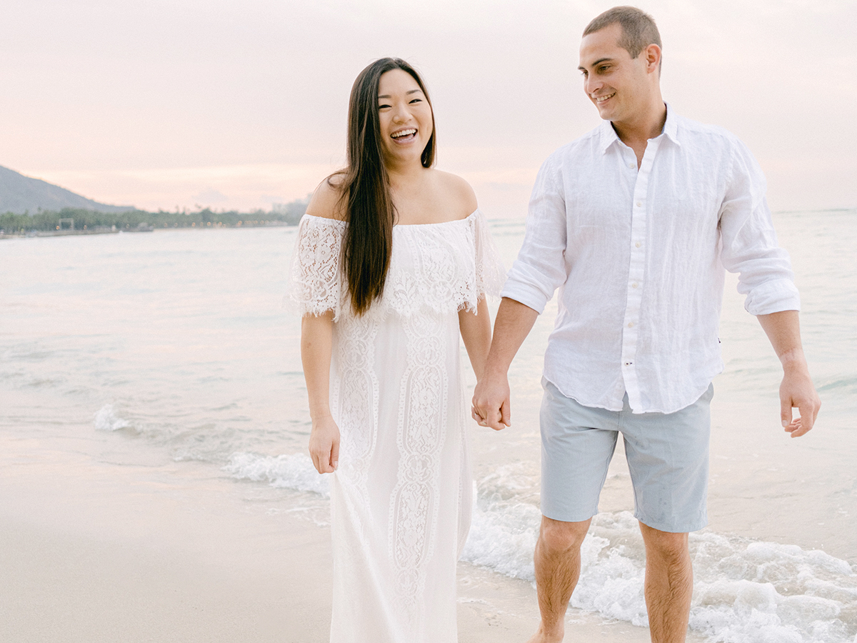 Waikiki maternity session on film by Hawaii photographer, Laura Ivanova