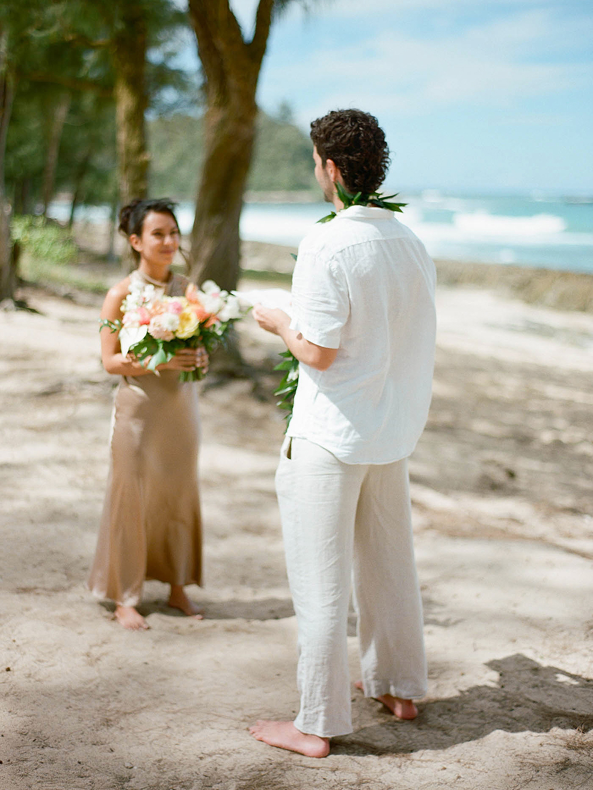 Film wedding at Turtle Bay Oahu, Hawaii by Laura Ivanova Photography