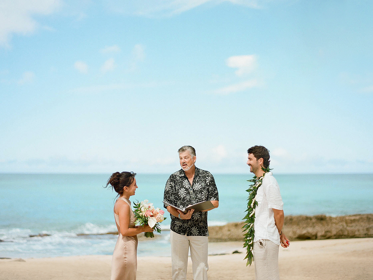 Film wedding at Turtle Bay Oahu, Hawaii by Laura Ivanova Photography