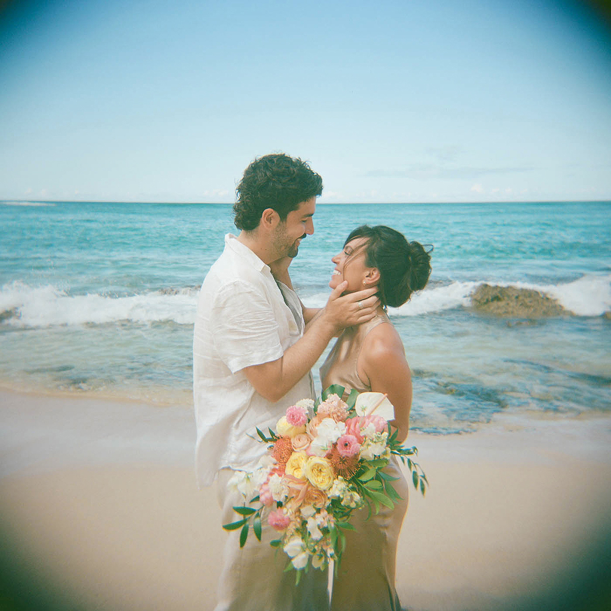 Film wedding at Turtle Bay Oahu, Hawaii by Laura Ivanova Photography