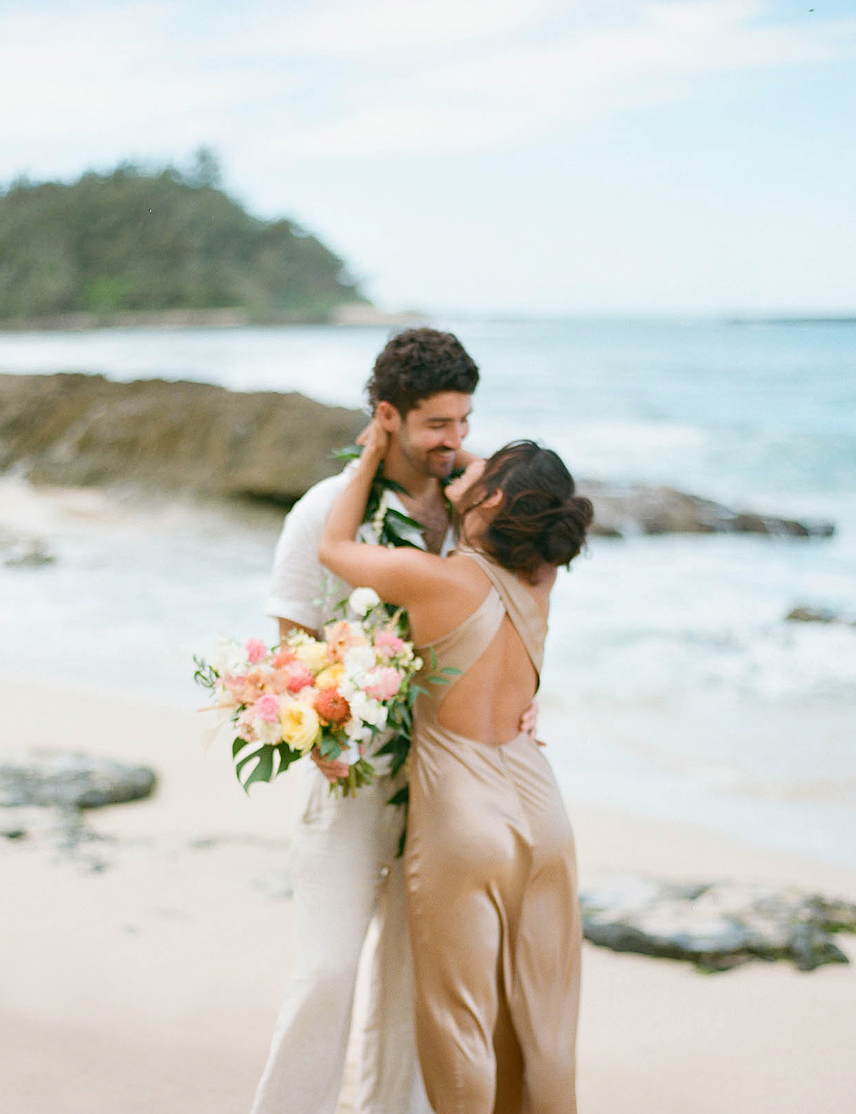 Film wedding at Turtle Bay Oahu, Hawaii by Laura Ivanova Photography