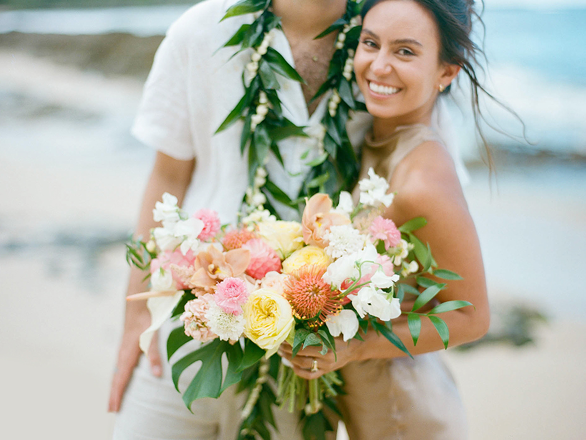 Film wedding at Turtle Bay Oahu, Hawaii by Laura Ivanova Photography