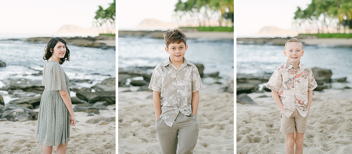 Sunrise family session on Oahu, Hawaii, by film photographer, Laura Ivanova